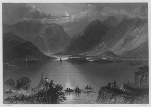 Head of the Killeries, Connemara (gravering) av William Henry (after) Bartlett