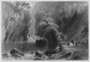 The Dargle (gravering) av William Henry (after) Bartlett