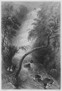 Torc Cascade (gravering) av William Henry (after) Bartlett