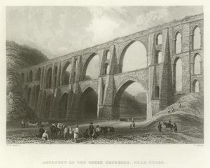 Aqueduct of the Emperors, nær Pyrgo, Tyrkia av William Henry Bartlett