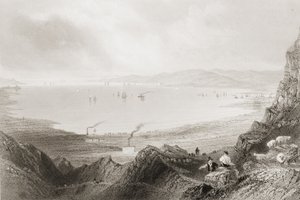 Belfast Lough, County Antrim, fra 'Scenery and Antiquities of Ireland' av George Virtue, 1860-tallet av William Henry Bartlett