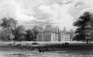 Bell House, Aveley, Essex, gravert av John Carr Armytage, 1832 av William Henry Bartlett