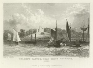 Belmont Castle, nær Grays Thurrock, Essex av William Henry Bartlett