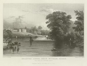 Braxted Lodge, nær Witham, Essex, setet til P Ducane, Esquire av William Henry Bartlett