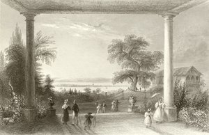 Byen og Bodensjøen, fra Chateau Wolfsberg av William Henry Bartlett