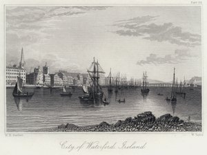 Byen Waterford, Irland (gravering) av William Henry Bartlett