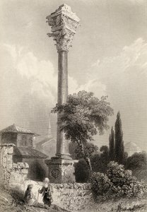 Søyle av Marcian, Istanbul, Tyrkia, gravert av H. Adlard av William Henry Bartlett