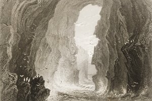 Dunkerry Cave, County Antrim, Nord-Irland, fra 
