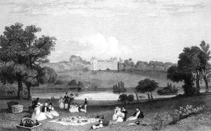 Hallingbury Place, Essex, gravert av Henry Wallis, 1832 av William Henry Bartlett