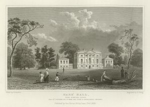 Hare Hall, nær Romford, Essex, Seat of J Western, Esquire av William Henry Bartlett