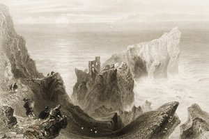 Kenbaan Castle, nær Ballycastle, County Antrim, Nord-Irland, fra 