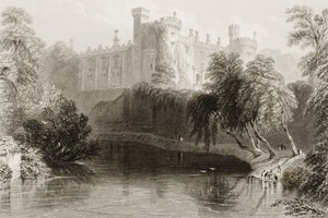 Kilkenny Castle, County Kilkenny, Irland, fra "Scenery and Antiquities of Ireland" av George Virtue, 1860-tallet av William Henry Bartlett
