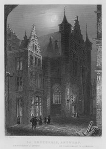 Slakteriet, Antwerpen (gravering) av William Henry Bartlett