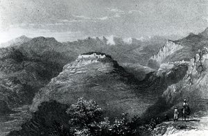 Lady Hester Stanhope's Residence i Joon, på Mount Libanon, 1845 av William Henry Bartlett