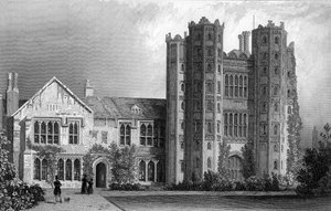 Layer Marney Tower, Essex, gravert av Henry Wallis, 1832 av William Henry Bartlett