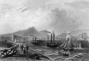Leith Pier and Harbour, gravert av Robert Wallis, ca. 1820 av William Henry Bartlett