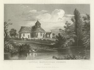 Little Maplestead Church, Essex av William Henry Bartlett