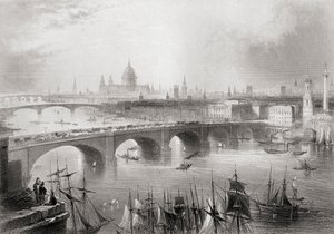London, Southwark og Blackfriars broer over Themsen, London, England, fra 