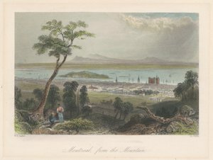 Montreal sett fra fjellet av William Henry Bartlett