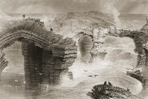 Natural Bridges nær Kilkee, County Clare, Irland, fra 