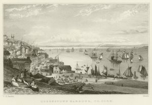 Queenstown havn av William Henry Bartlett