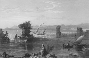 Rester av Tyres havn av William Henry Bartlett