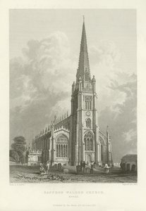 Saffron Walden Church, Essex av William Henry Bartlett