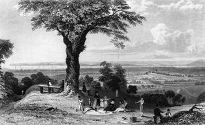 Scene fra Laindon Hill, nær Horndon, Essex, gravert av Henry Wallis, 1832 av William Henry Bartlett