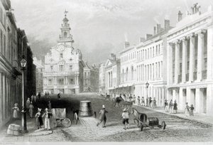 State Street, Boston, gravert av S.Lacey av William Henry Bartlett
