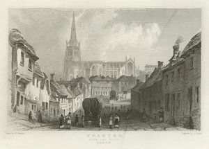 Thaxted, fra sør, Essex av William Henry Bartlett