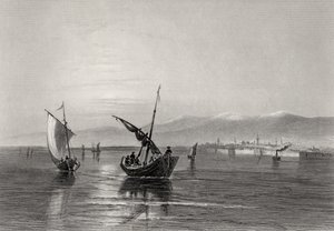 Balkan, Bulgaria, fra nær Widden, gravert av J. Godfrey av William Henry Bartlett