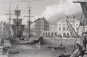 Custom House, Limerick, Irland på 1830-tallet, fra 
