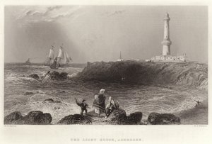 The Light House, Aberdeen av William Henry Bartlett