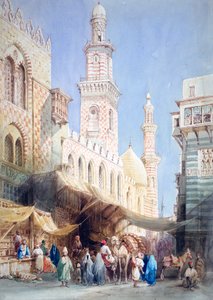 Sharia El Gohargiyeh, Kairo, 1800-tallet av William Henry Bartlett
