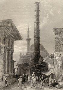 Tchernberle Tash, Konstantinopel, Istanbul, Tyrkia, gravert av J. Carter av William Henry Bartlett