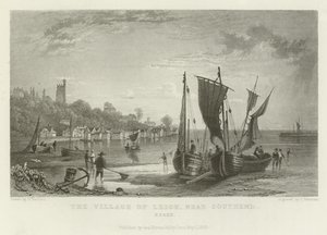 Landsbyen Leigh, nær Southend, Essex av William Henry Bartlett