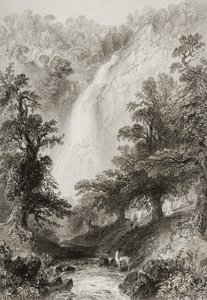 The Waterfall, Powerscourt, County Wicklow, Irland, fra 