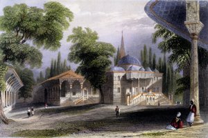 Tredje domstol i Serai Bownou, 1850 (farget akvatint)
