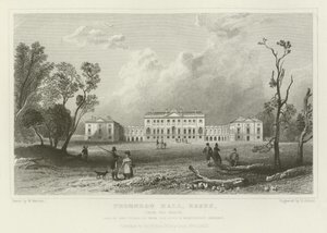 Thorndon Hall, Essex, fra nord, sete til Lord Petrie av William Henry Bartlett