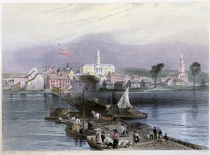 Utsikt over Cobra og transport av tre - i "" Canadian Scenery illustrert" av William Henri Barlett, red. George Virtue av William Henry Bartlett