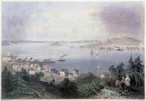 Utsikt over Halifax - i "" Canadian Scenery illustrert"" av William Henry Bartlett, red. George Virtue av William Henry Bartlett