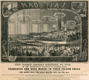 Det store Madiai-møtet i 1853 i den protestantiske alliansen i Exeter Hall, London