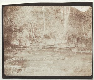 En fjellrev som renner ved foten av Doune Castle av William Henry Fox Talbot