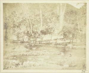 En fjellrev som renner ved foten av Doune Castle av William Henry Fox Talbot