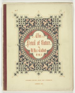 Omslag og tekst fra "The Pencil of Nature," London, 1844 av William Henry Fox Talbot