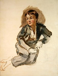 An Urchin (blyant og akvarell på papir) av William Henry Hunt