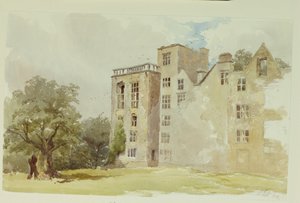 Hardwick Old Hall (akvarell på papir) av William Henry Hunt