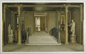 North Entrance Hall på Chatsworth House (akvarell på papir) av William Henry Hunt