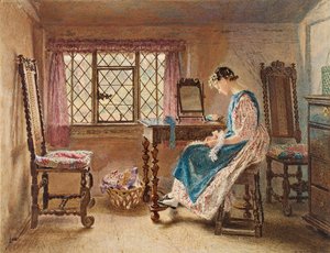 Forberedelse til søndag, ca. 1832 (wc und gouache på papir) av William Henry Hunt