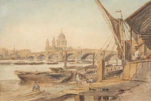St. Paul's Cathedral og Blackfriar's Bridge av William Henry Hunt